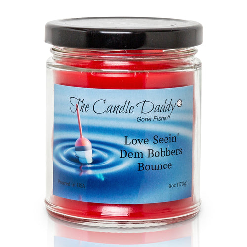 The Candle Daddy's Gone Fishin' -Love Seein' Dem Bobbers Bounce - Ripe Melons Scented Melt- Maximum Scent Jar Candle- 6 oz- 40 Hour Burn Time - blowout