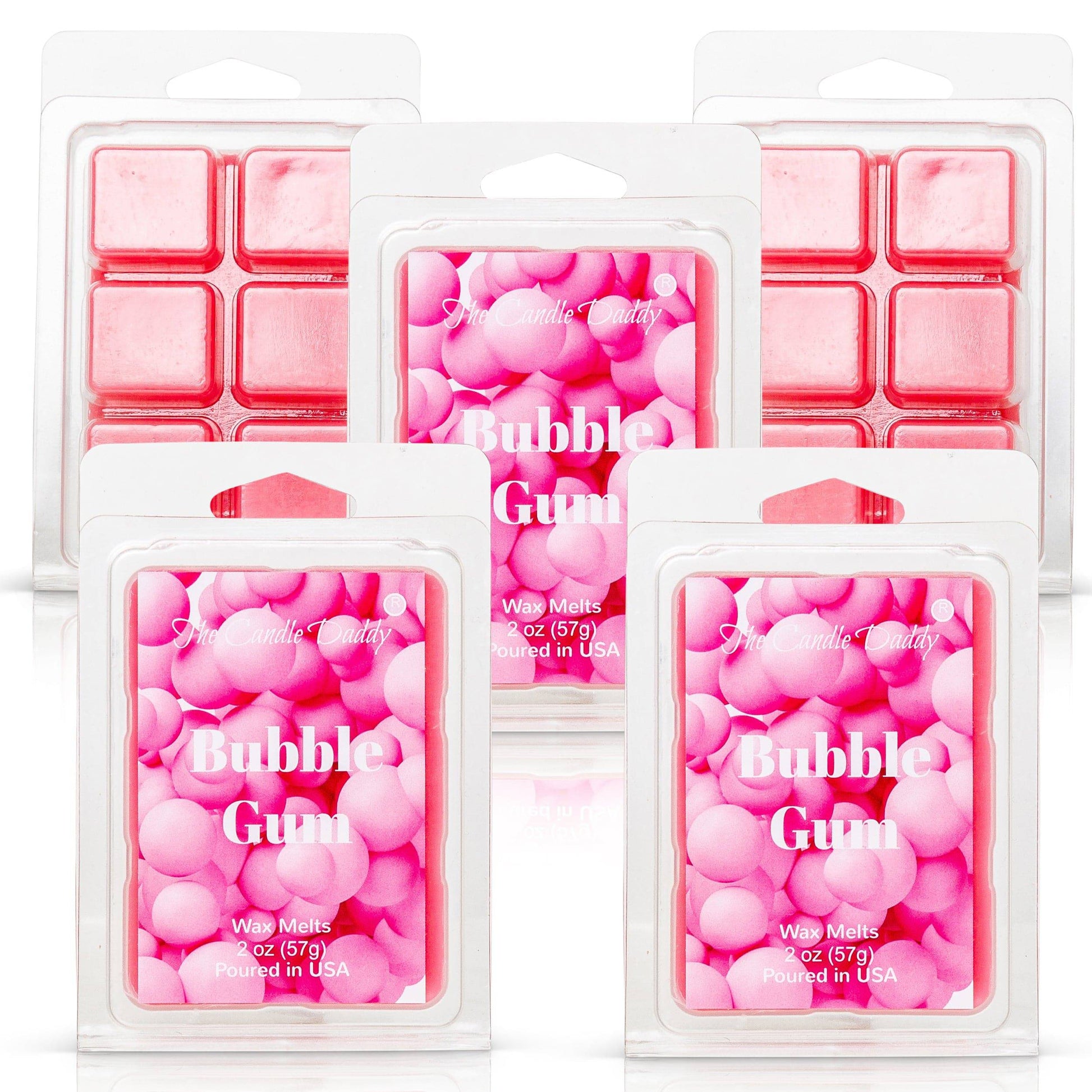 5 Pack - Bubble Gum - Pink Bubble Gum Scented Melt- Maximum Scent Wax Cubes/Melts - 2 Ounces x 5 Packs = 10 Ounces - The Candle Daddy