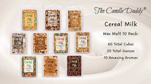 Cereal Milk 10 Pack Variety Set - 10 Amazing Cereal Milk Scented Wax Melts - 60 Total Cubes - 20 Total Ounces - The Candle Daddy