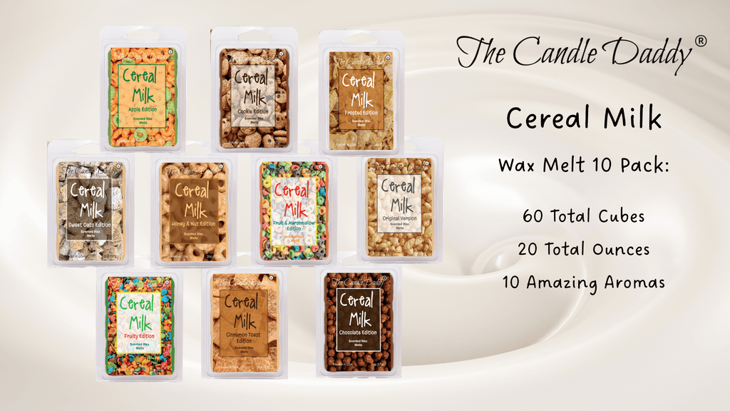 Cereal Milk 10 Pack Variety Set - 10 Amazing Cereal Milk Scented Wax Melts - 60 Total Cubes - 20 Total Ounces - The Candle Daddy