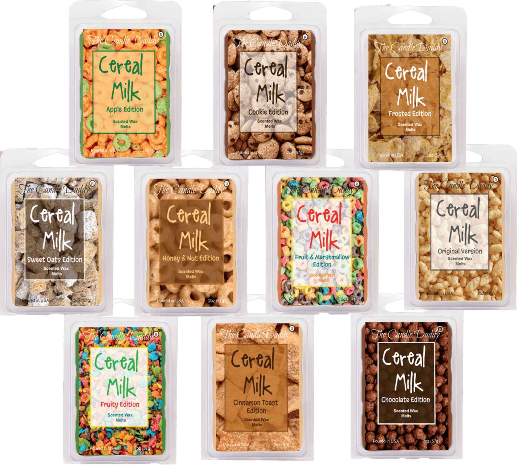Cereal Milk 10 Pack Variety Set - 10 Amazing Cereal Milk Scented Wax Melts - 60 Total Cubes - 20 Total Ounces - The Candle Daddy