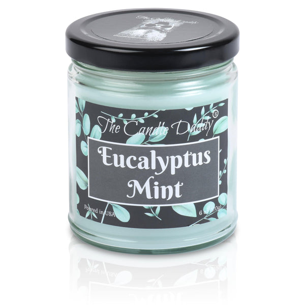FREE SHIPPING - Eucalyptus Mint - Fresh Mint and Eucalyptus Scented - 6 Oz Jar Candle - 40 Hour Burn
