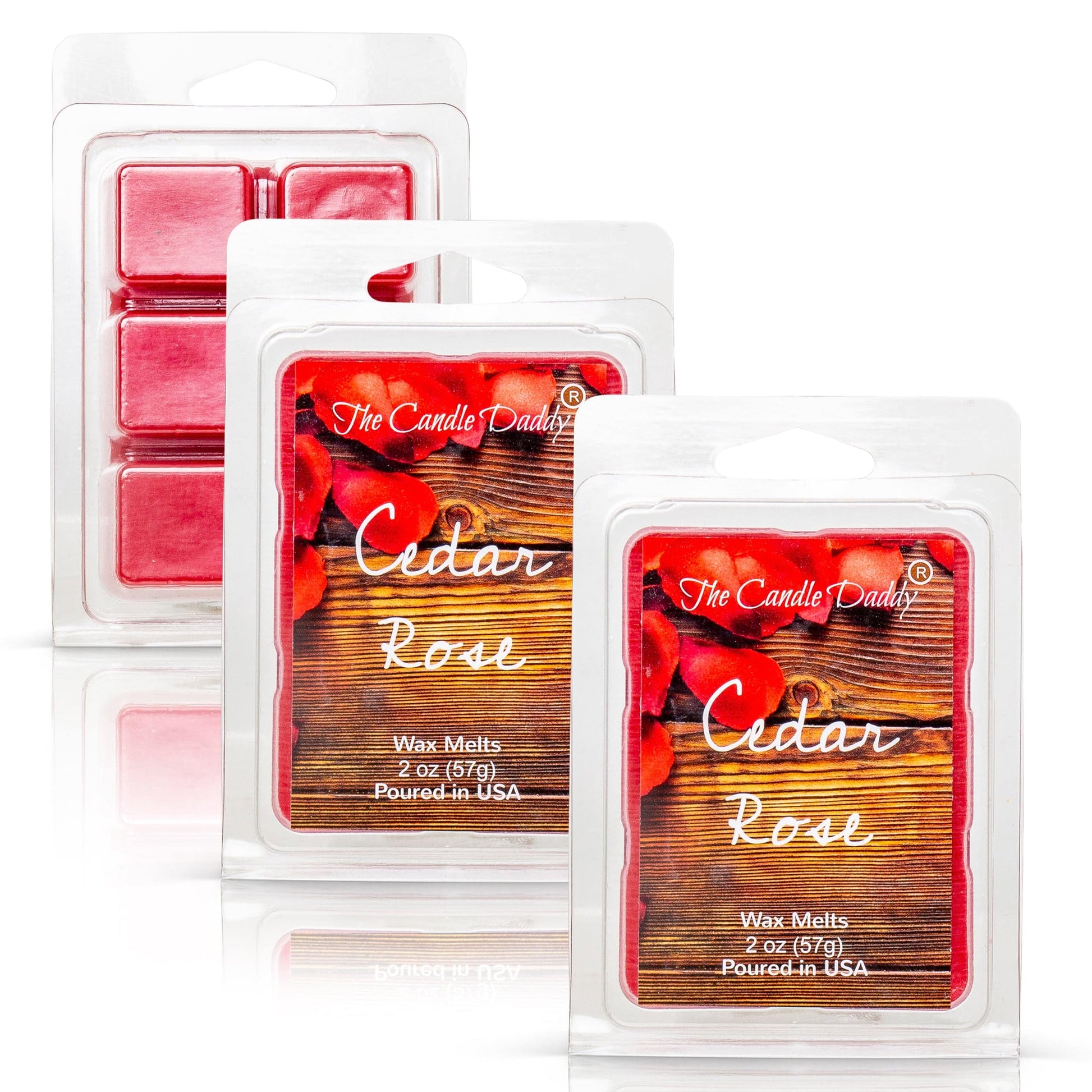 Cedar Rose - Floral Cedar Rose Champagne Scented Melt- Maximum Scent Wax Cubes/Melts- 1 Pack -2 Ounces- 6 Cubes - The Candle Daddy