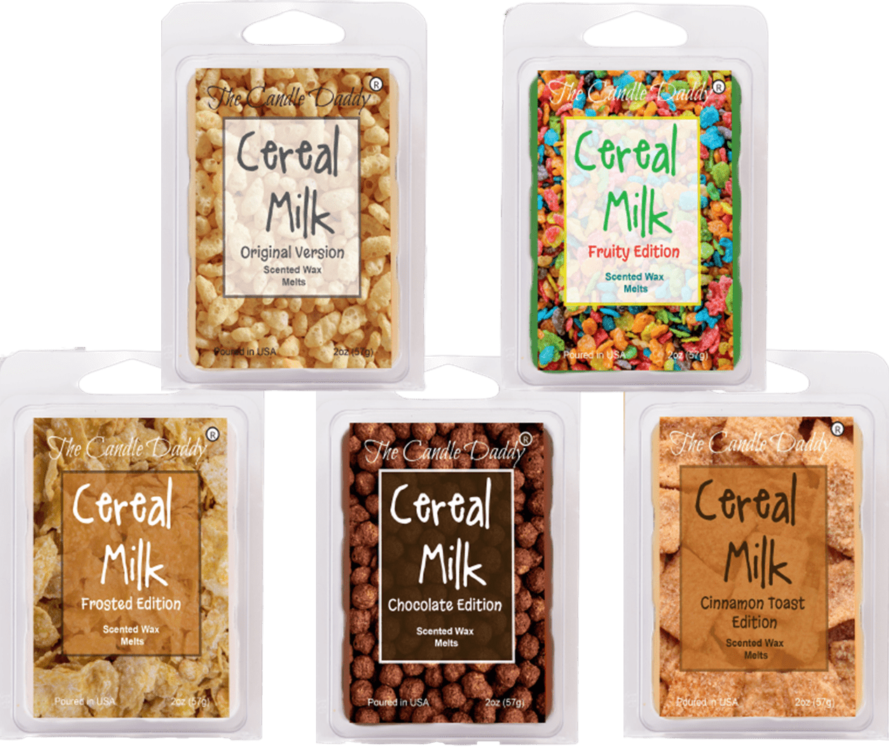 Cereal Milk 5 Pack - Volume 1 - 5 Amazing Cereal Milk Scented Wax Melts - 30 Total Cubes - 10 Total Ounces - The Candle Daddy