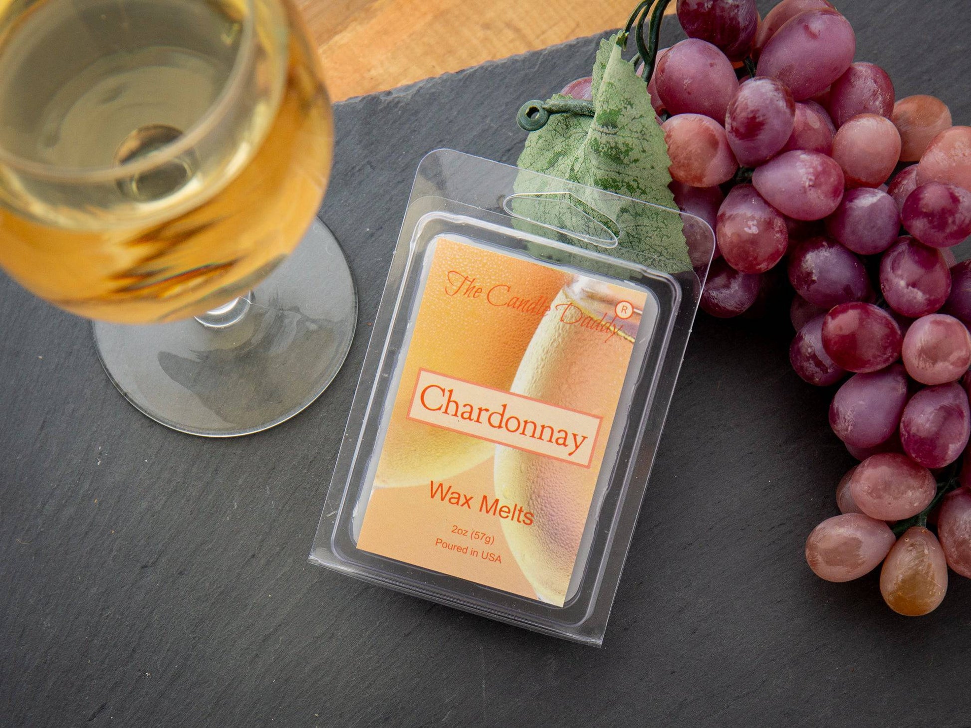Chardonnay - White Wine Champagne Scented Melt- Maximum Scent Wax Cubes/Melts- 1 Pack -2 Ounces- 6 Cubes - The Candle Daddy