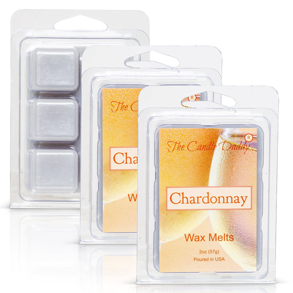 Chardonnay - White Wine Champagne Scented Melt- Maximum Scent Wax Cubes/Melts- 1 Pack -2 Ounces- 6 Cubes - The Candle Daddy