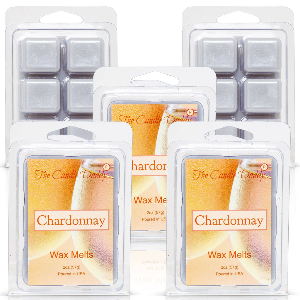 Chardonnay - White Wine Champagne Scented Melt- Maximum Scent Wax Cubes/Melts- 1 Pack -2 Ounces- 6 Cubes - The Candle Daddy