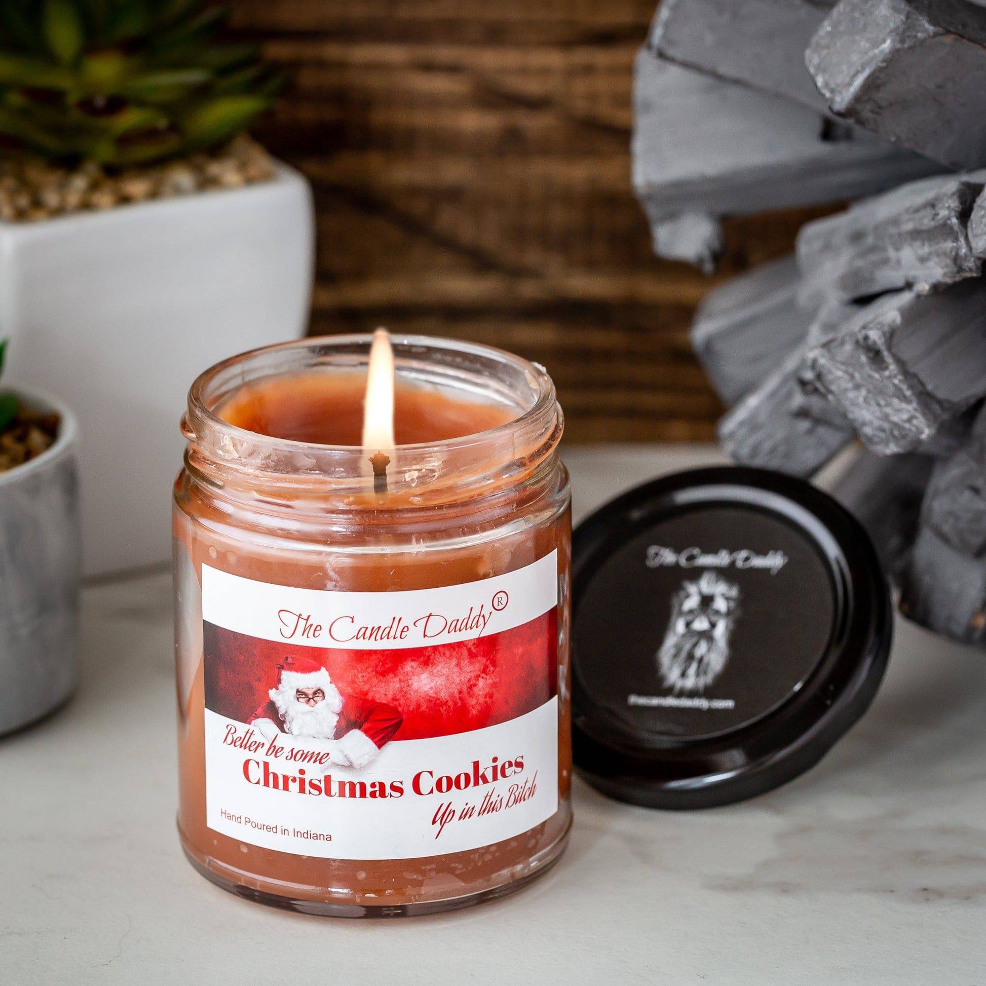 Better Be Some Cookies Up In This Bitch Holiday Candle - Funny Snickerdoodle Cookie Scented Candle - Funny Holiday Candle for Christmas, New Years - Long Burn Time, Holiday Fragrance, Hand Poured in USA - 6oz - The Candle Daddy