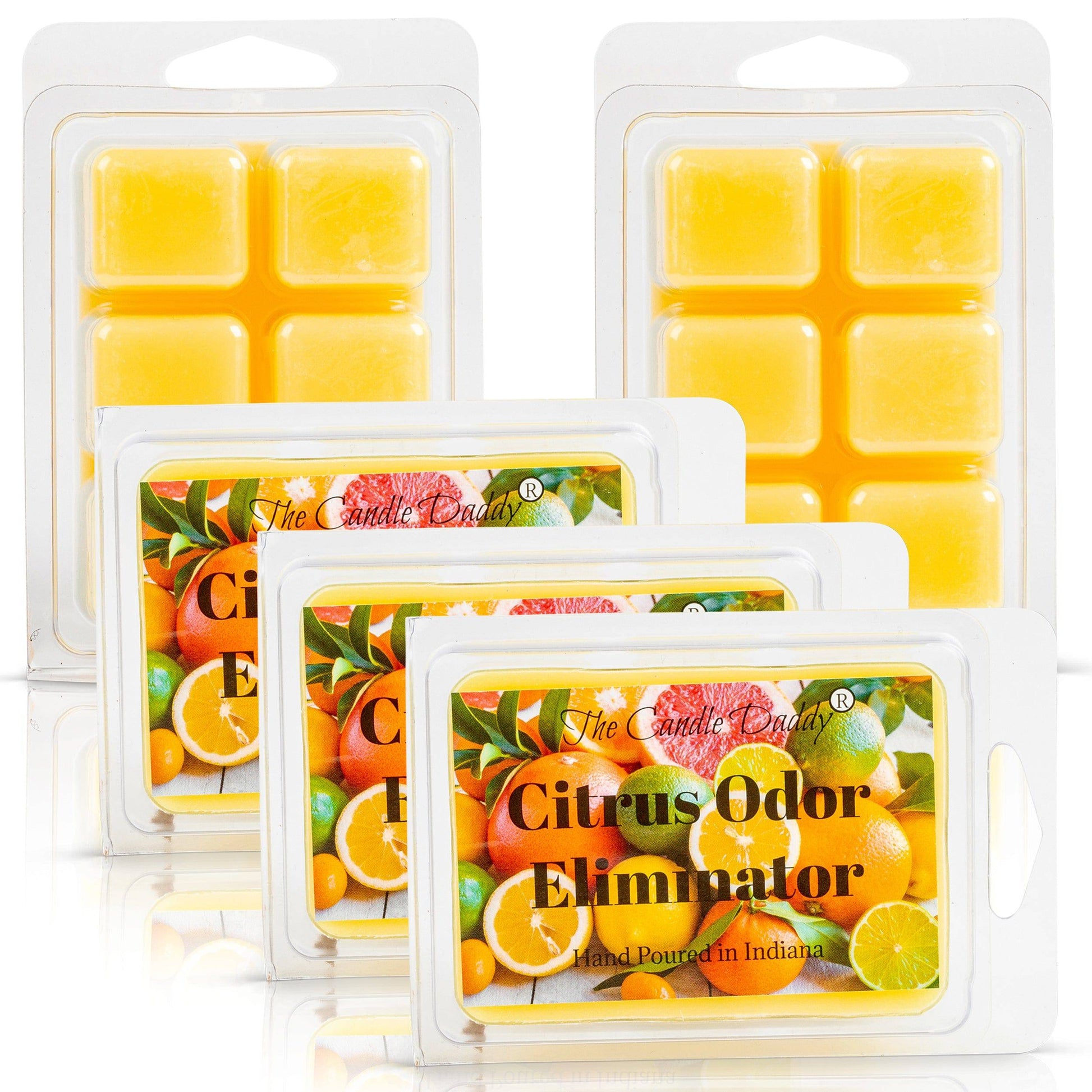 Citrus Odor Eliminator Scented Wax Melt - 1 Pack - 2 Ounces - 6 Cubes - The Candle Daddy