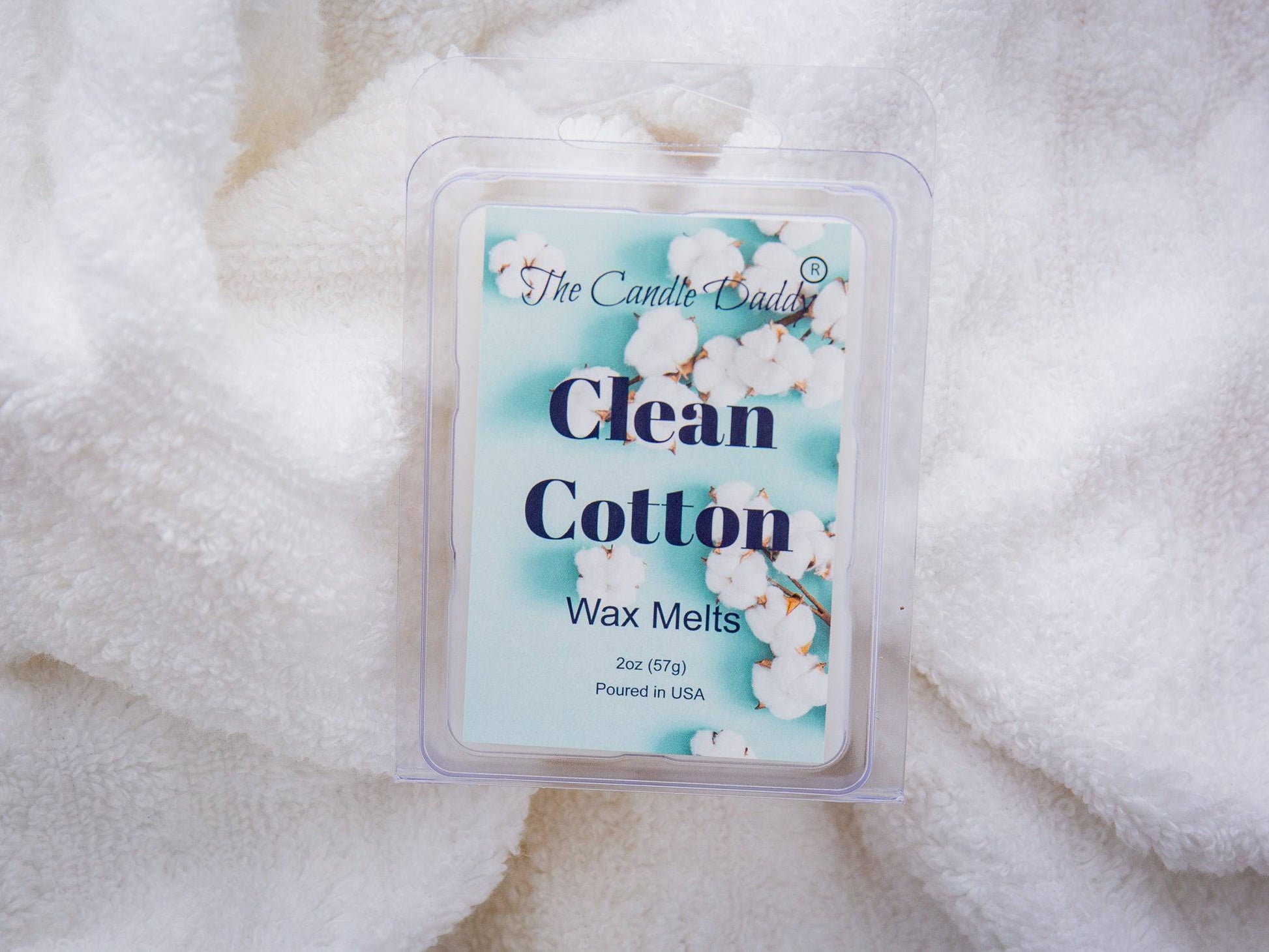 Clean Cotton- Fresh, Calming Cotton Scented Melt- Maximum Scent Wax Cubes/Melts- 1 Pack -2 Ounces- 6 Cubes - The Candle Daddy