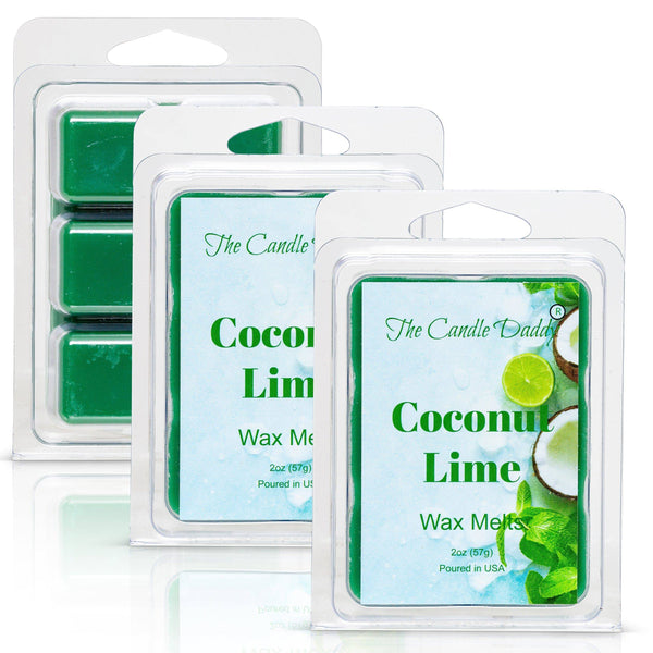 FREE SHIPPING - Coconut Lime - Amazing Combination of Citrus and Tropical Scented Melt- Maximum Scent Wax Cubes/Melts- 1 Pack -2 Ounces- 6 Cubes