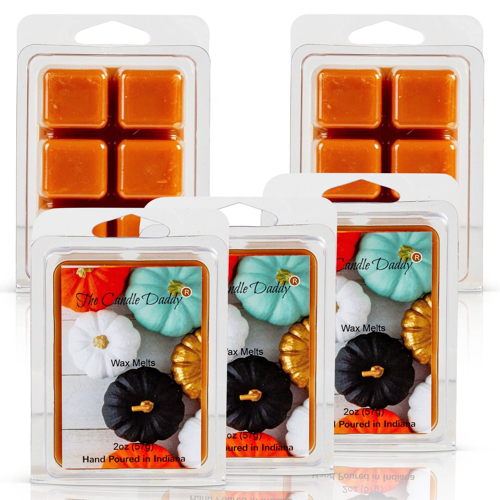 5 Pack - Colorful Pumpkin - Pumpkin Scented Wax Melt Cubes - 2 Oz x 5 Packs = 10 Ounces - The Candle Daddy