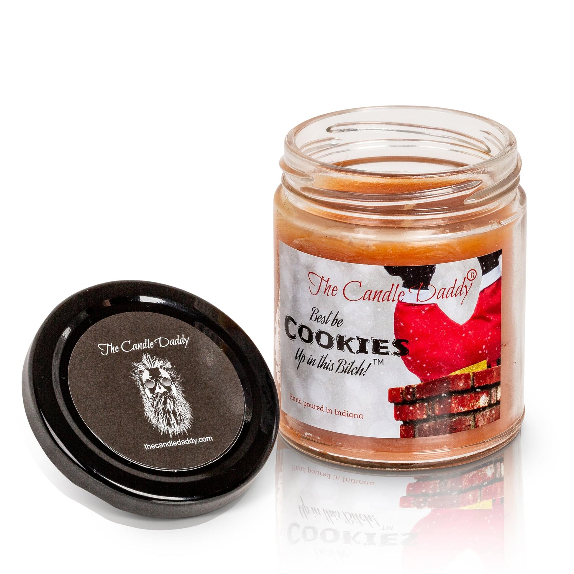 Best Be Cookies Up In This Bitch Holiday Candle - Funny Snickerdoodle Cookie Scented Candle - Funny Holiday Candle for Christmas, New Years - Long Burn Time, Holiday Fragrance, Hand Poured in USA - 6oz - The Candle Daddy