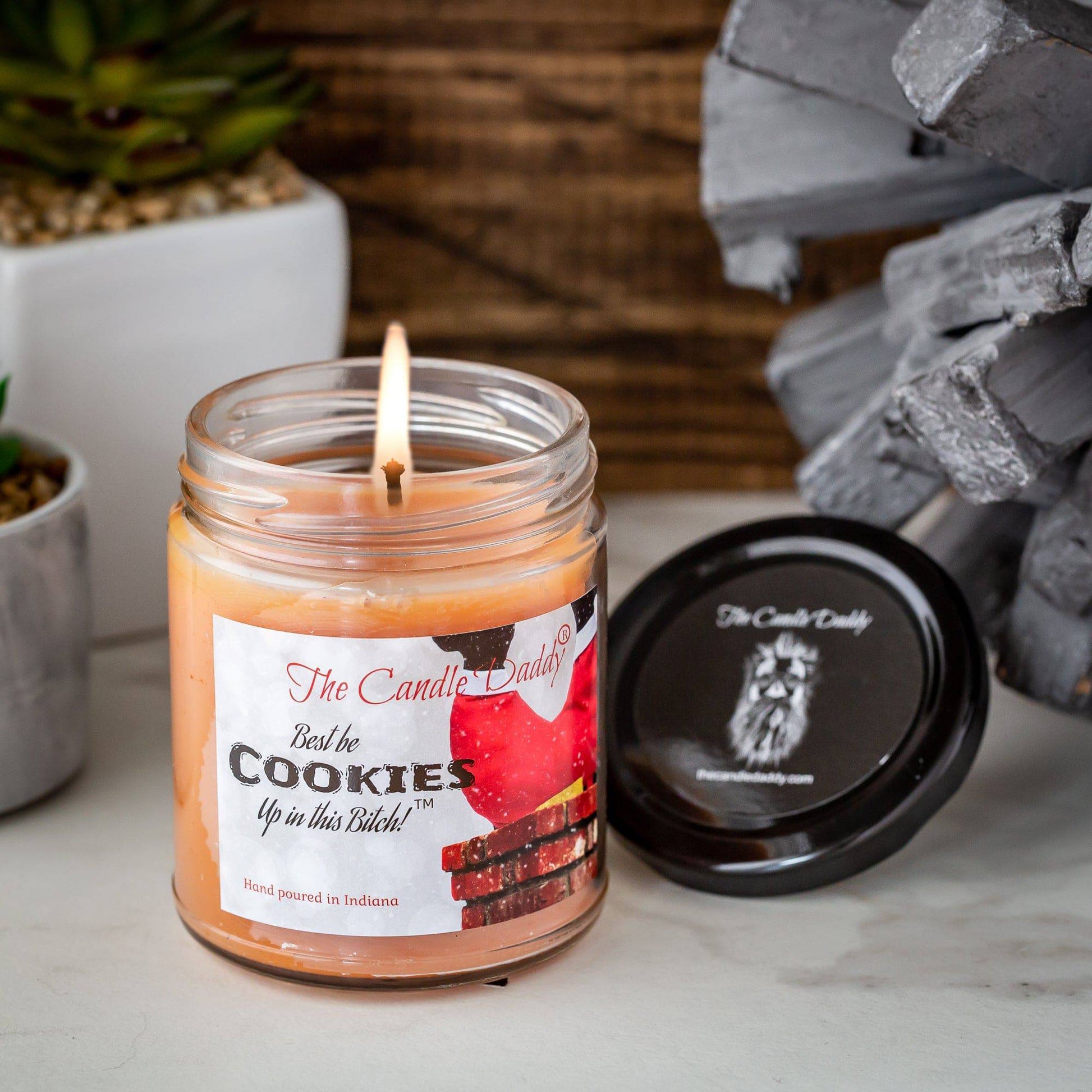 Best Be Cookies Up In This Bitch Holiday Candle - Funny Snickerdoodle Cookie Scented Candle - Funny Holiday Candle for Christmas, New Years - Long Burn Time, Holiday Fragrance, Hand Poured in USA - 6oz - The Candle Daddy