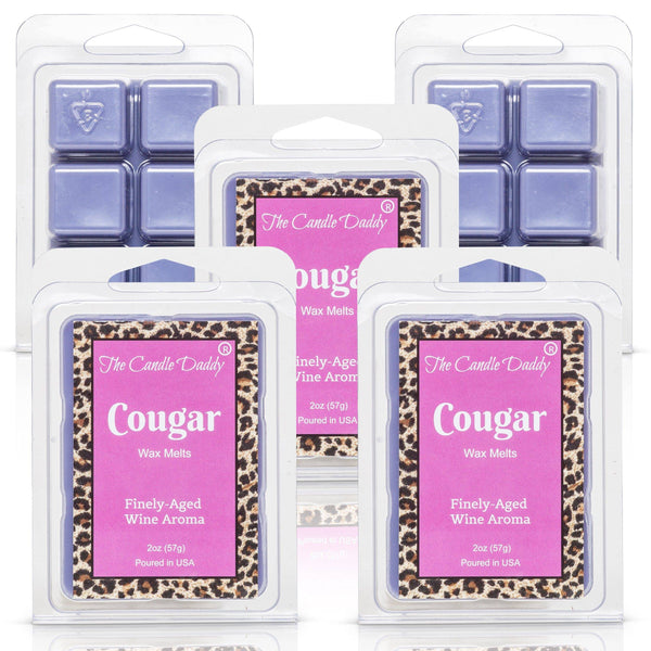 5 Pack - Cougar - Finely Aged Wine Scented Melt - Maximum Scent Wax Cubes/Melts - 2 Ounces x 5 Packs = 10 Ounces