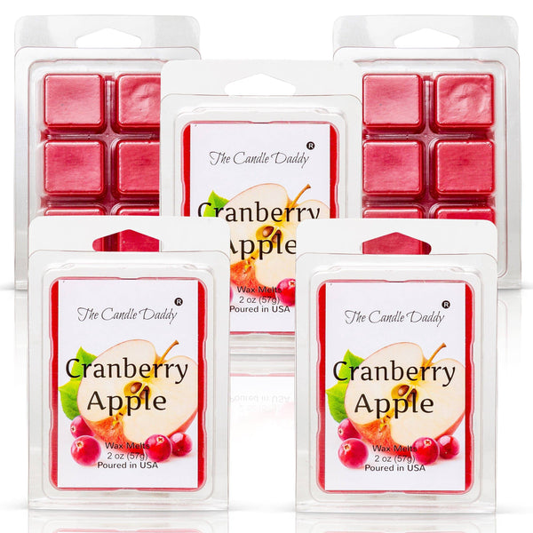 5 Pack - Cranberry Apple - Sweet & Tart Cranberry Apple Scented Melt- Maximum Scent Wax Cubes/Melts - 2 Ounces x 5 Packs = 10 Ounces - The Candle Daddy