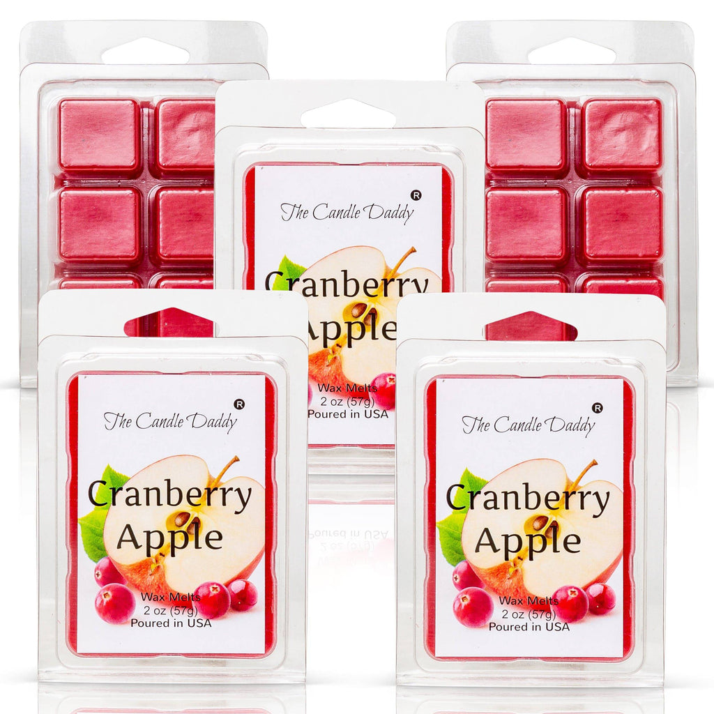 Cranberry Apple - Sweet & Tart Cranberry Apple Scented Melt- Maximum Scent Wax Cubes/Melts- 1 Pack -2 Ounces- 6 Cubes - The Candle Daddy