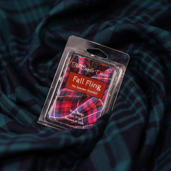 Fall Fling - "His" Sweater Scented Wax Melt - 1 Pack - 2 Ounces - 6 Cubes - The Candle Daddy