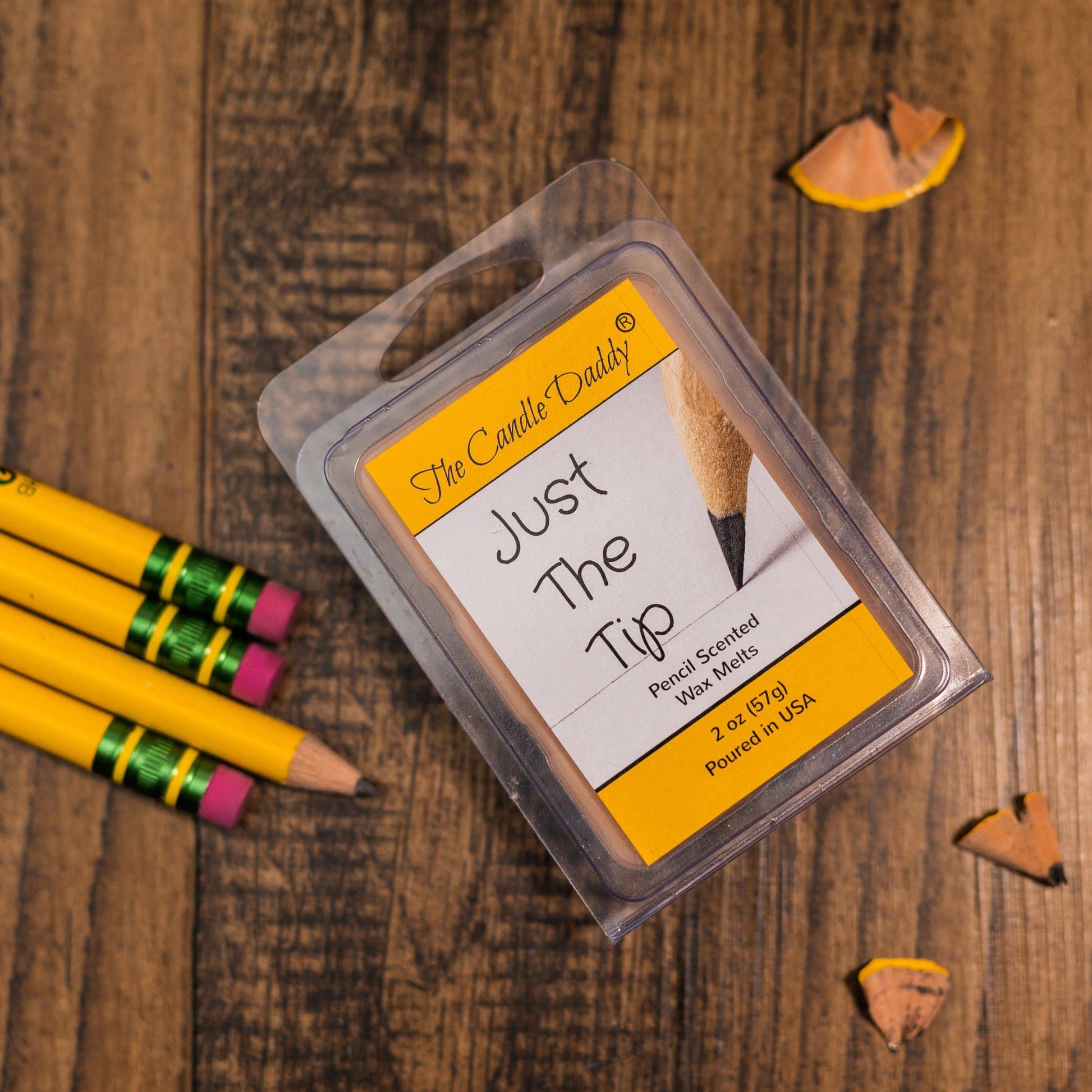 Just The Tip - #2 Pencil Scented - 1 PACK - 2 OUNCES - 6 CUBES - The Candle Daddy