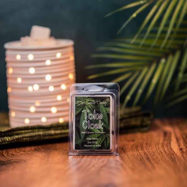 Toke Cloak - Weed Smoke Eliminator Wax Melt - 1 Pack - 2 Ounces - 6 Cubes - Infused With Smoke Eliminating Enzymes - The Candle Daddy