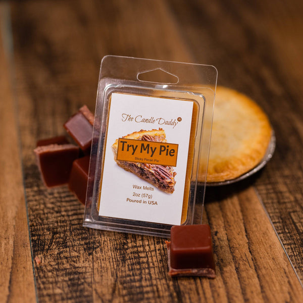 Try My Pie - Sticky Pecan Pie Scented Wax Melt - 1 Pack - 2 Ounces - 6 Cubes - The Candle Daddy