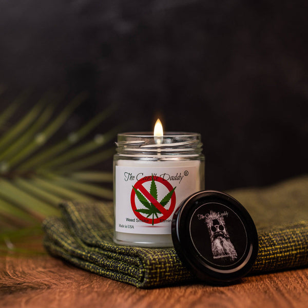 Weed Be Gone - Enzyme Infused Weed Smoke Eliminator - Funny 6 Oz Jar Candle - 40 Hour Burn Time - The Candle Daddy