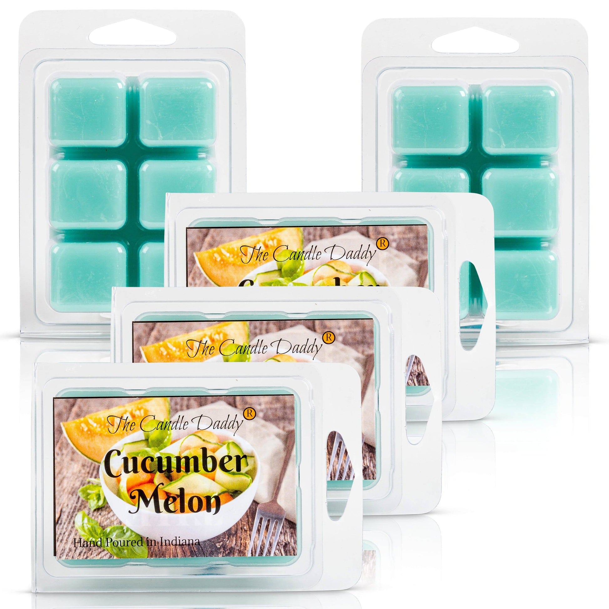 5 Pack - Cucumber Melon Scented Wax Melt - 2 Ounces x 5 Packs = 10 Ounces - The Candle Daddy