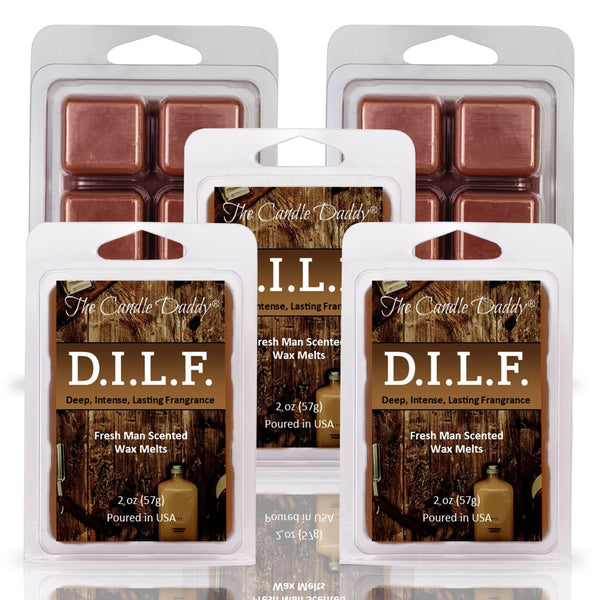 5 Pack - D.I.L.F. (Deep, Intense, Lasting Fragrance) - "Fresh" Man Scented Wax Melt - 2 Ounces x 5 Packs = 10 Ounces - The Candle Daddy