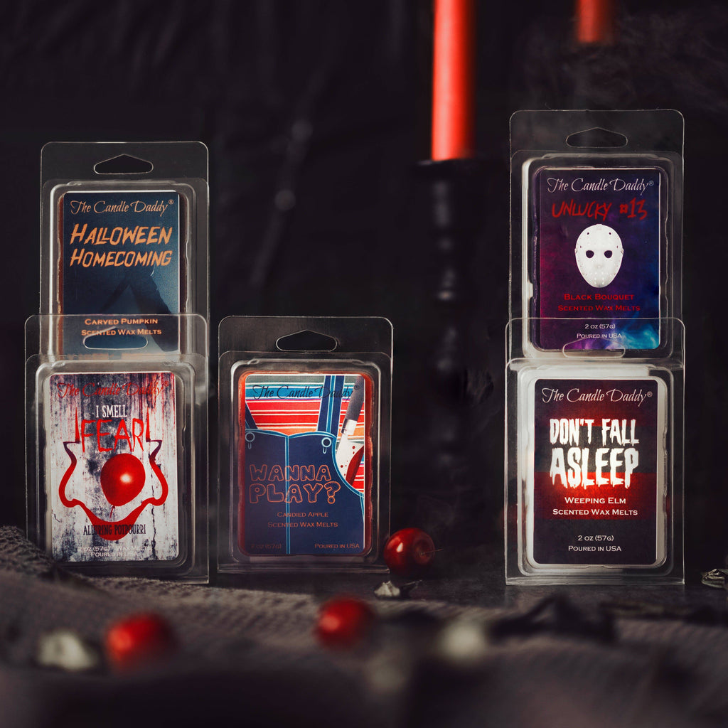 Halloween Horror Movie 5 Pack  - 5 Amazingly Spooky Wax Melts - 30 Total Cubes - 10 Total Ounces - The Candle Daddy