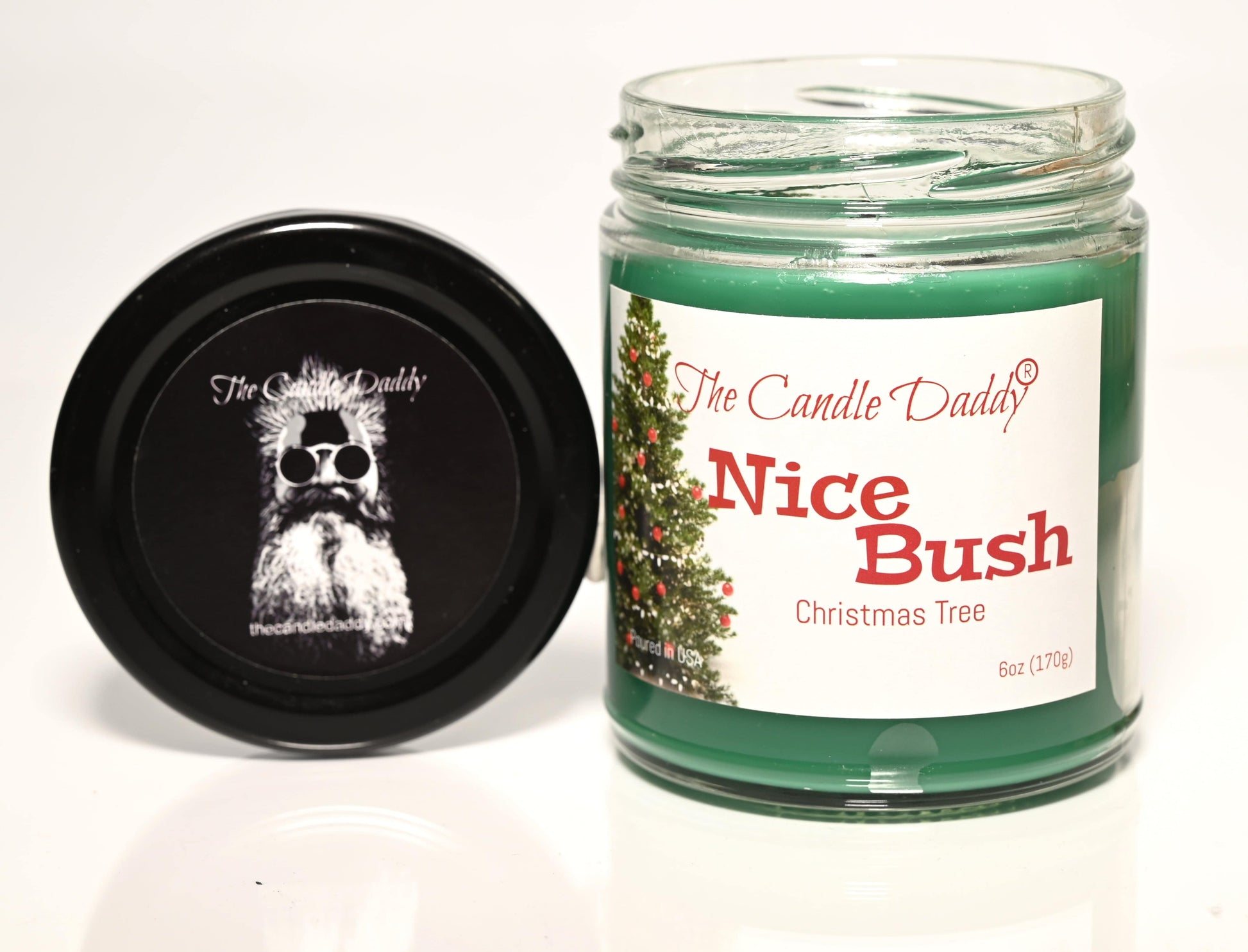 Nice Bush Holiday Candle - Funny Blue Spruce Scented Candle - Funny Holiday Candle for Christmas, New Years - Long Burn Time, Holiday Fragrance, Hand Poured in USA - 6oz - The Candle Daddy