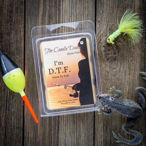 5 Pack - The Candle Daddy's Gone Fishin' - D.T.F. "Down To Fish" - Ocean Breeze Scented Melt- Maximum Scent Wax Cubes/Melts - 2 Ounces x 5 Packs = 10 Ounces - The Candle Daddy