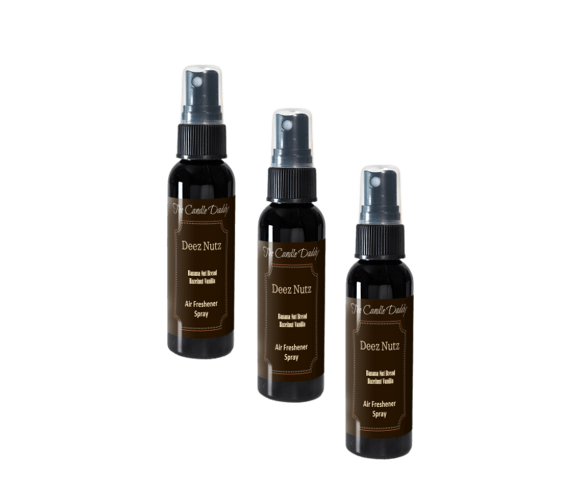 3 Pack - Deez Nutz Spray - Banana Nut Bread Scented - Room/Car Air Freshener Spray – (3) 2 Ounce Spray Bottles - The Candle Daddy