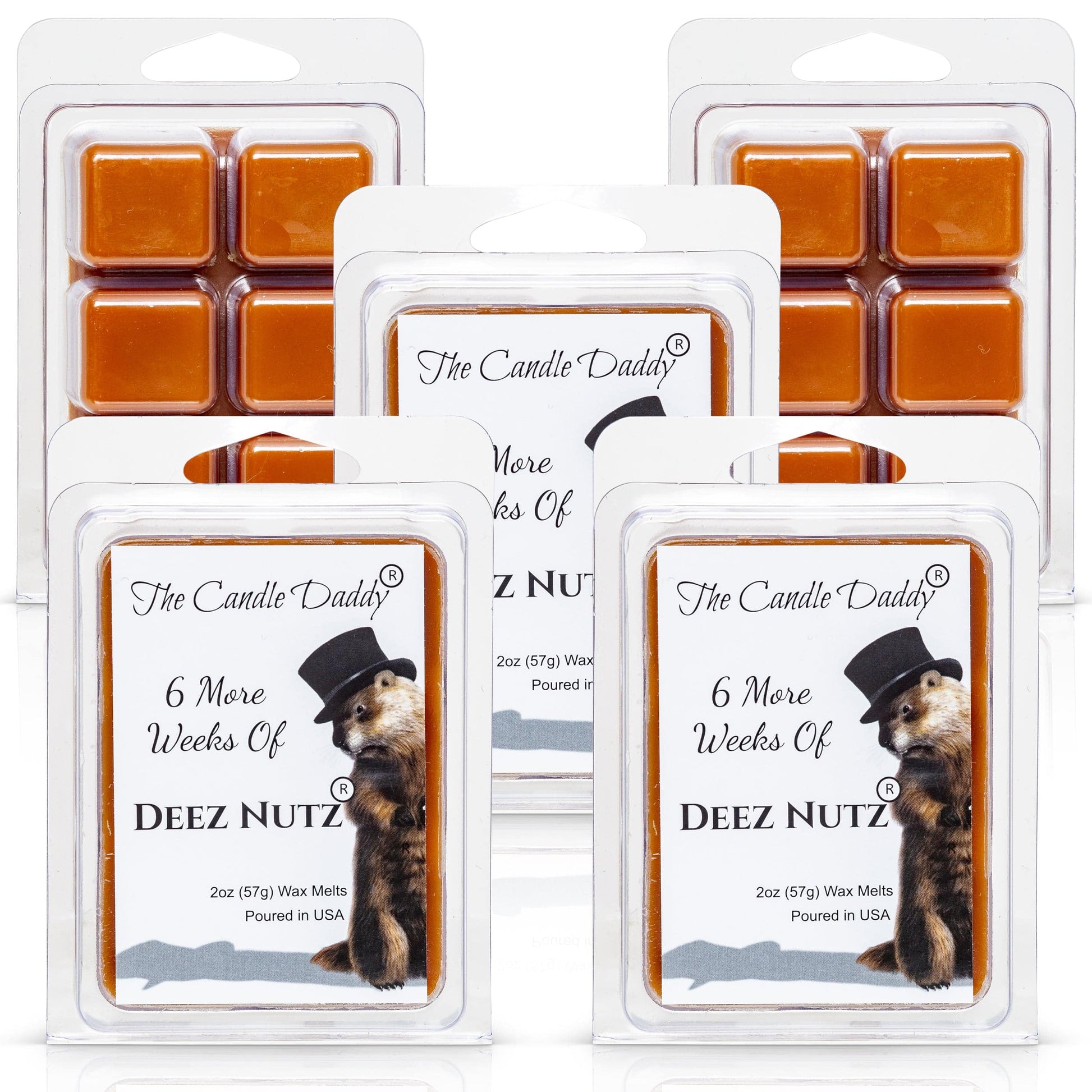 5 Pack - 6 More Weeks of Deez Nutz - Groundhog Day Edition - Banana Nut Bread Scented Wax Melt - 2 Ounces x 5 Packs = 10 Ounces - The Candle Daddy