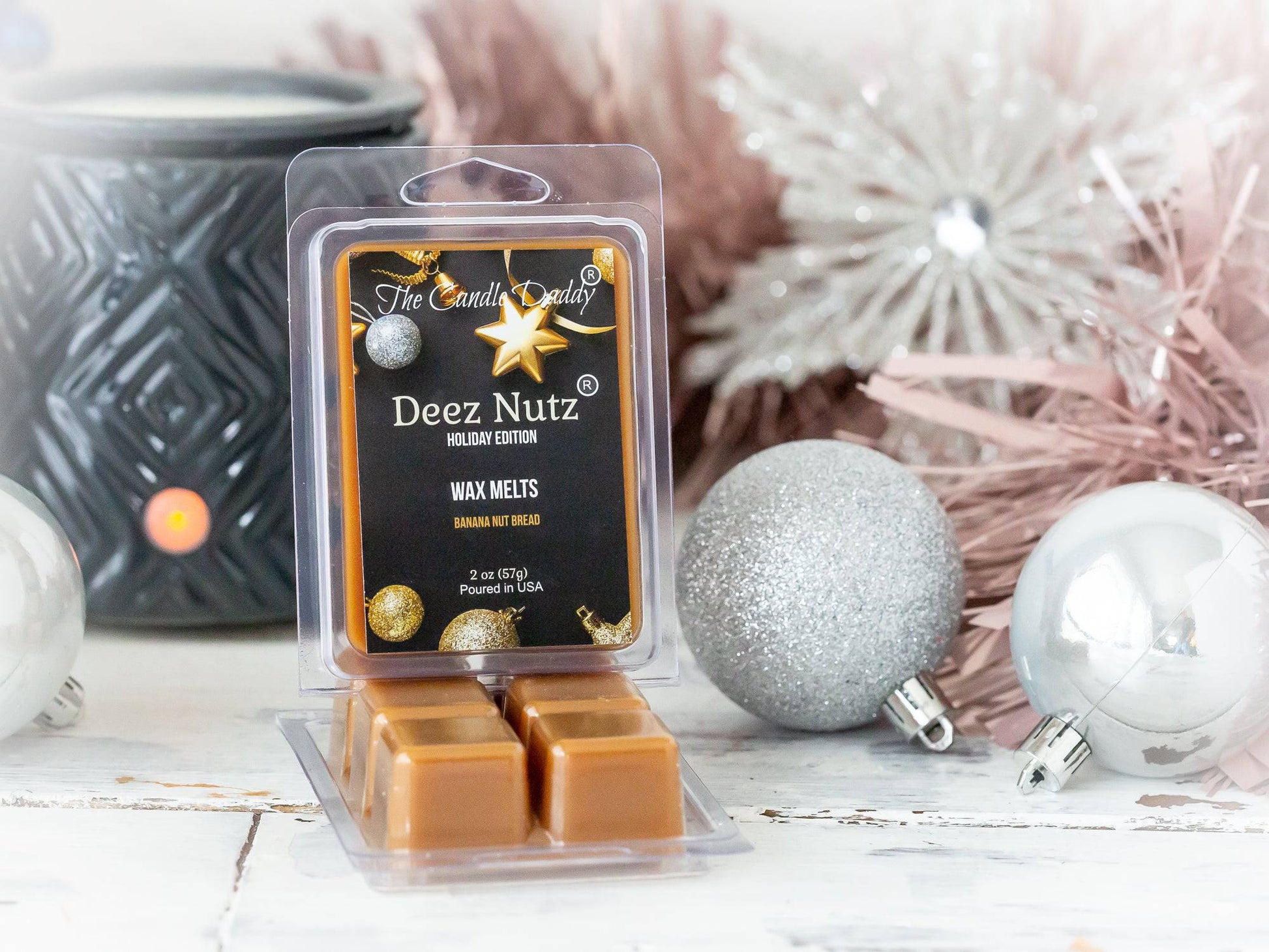 5 Pack - Deez Nutz - Holiday Christmas Edition - Banana Nut Bread Scented Wax Melts - 2 Ounces x 5 Packs = 10 Ounces - The Candle Daddy