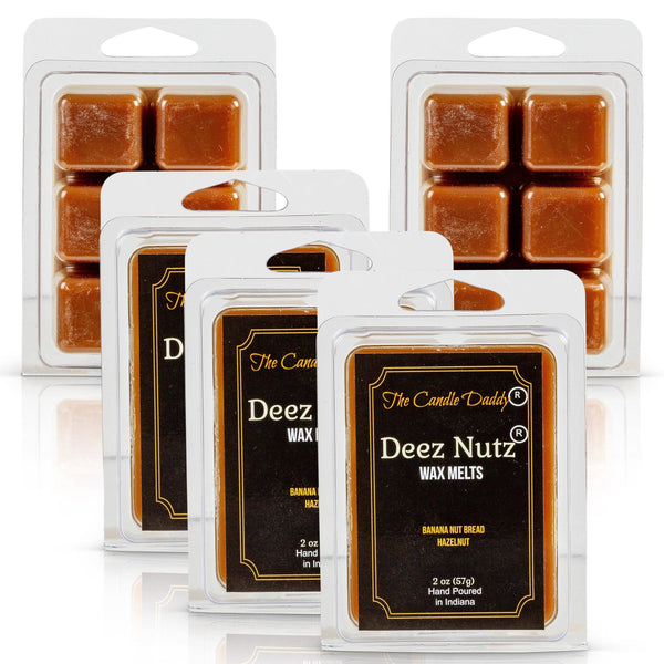 FREE SHIPPING - Deez Nutz Banana Nut Bread Scented Wax Melt Cubes - 5 Packs of 2 Ounce Melts - Hand Poured In Indiana