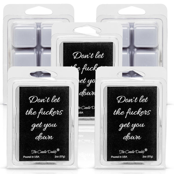 5 Pack - Don't Let the Fuckers Get You Down - Mango & Coconut Scented Melt - 2 Ounces x 5 Packs = 10 Ounces - The Candle Daddy
