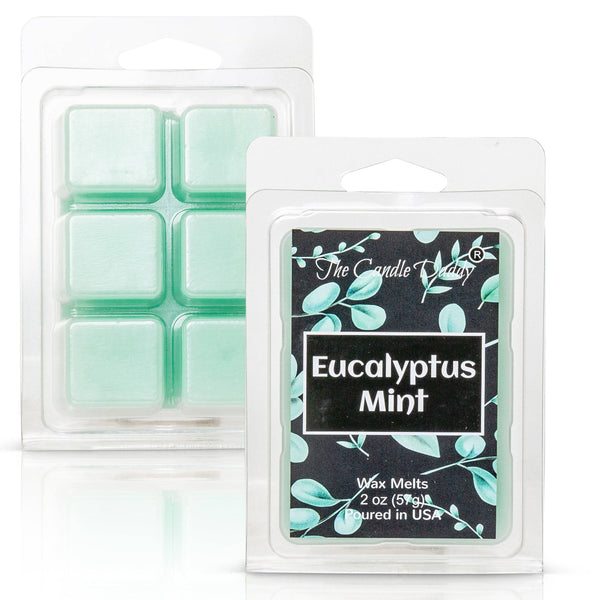 5 Pack - Eucalyptus Mint -  Refreshing Mint Eucalyptus Scented Melt- Maximum Scent Wax Cubes/Melts - 2 Ounces x 5 Packs = 10 Ounces - The Candle Daddy