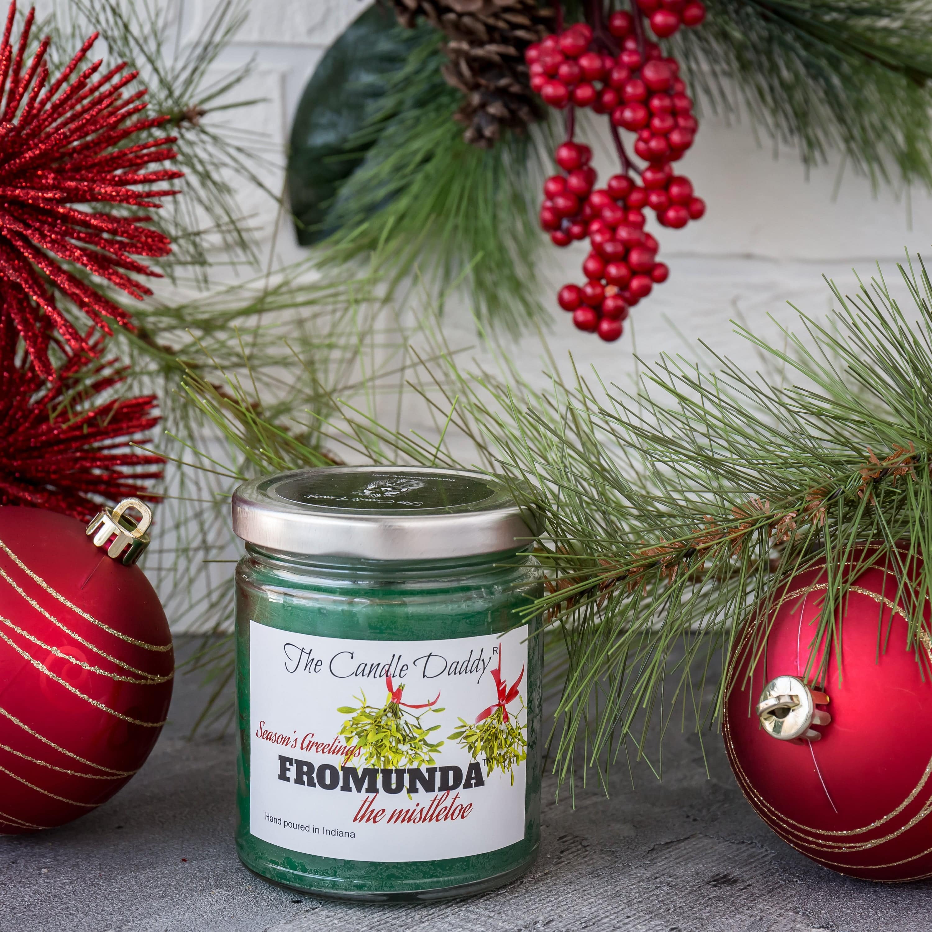 Fromunda The Mistletoe Holiday Candle - Funny Blue Spruce Pine Tree Scented  Candle - Funny Holiday Candle for