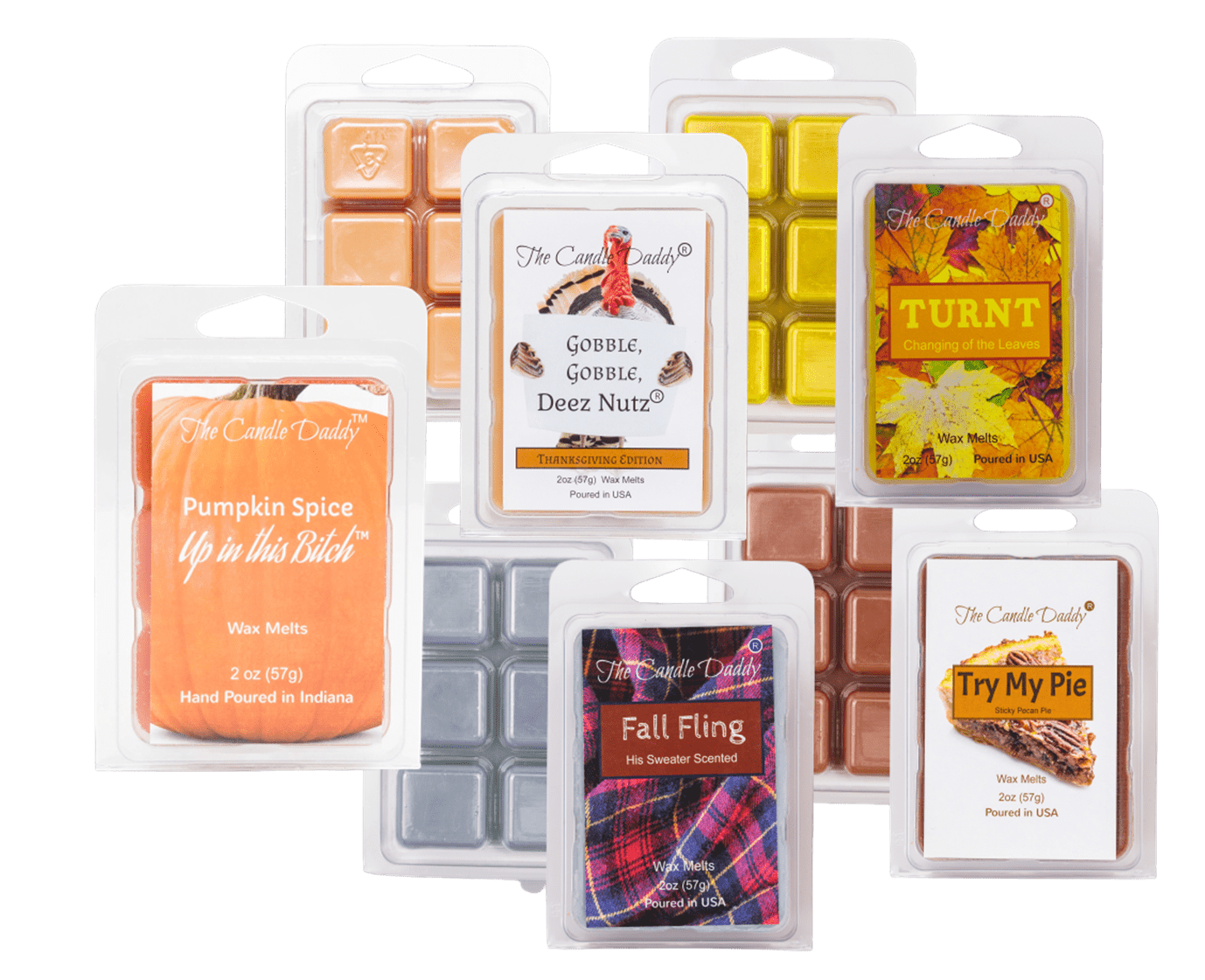 Fall Fun 5 Pack - 5 Amazing Autumn Wax Melts - 30 Total Cubes - 10 Total Ounces - The Candle Daddy