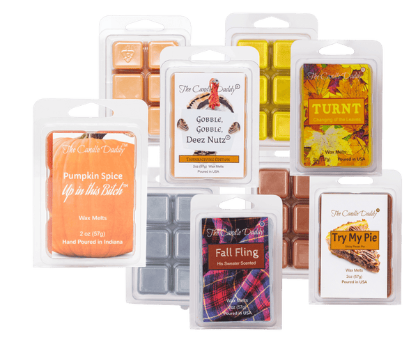 FREE SHIPPING - Fall Fun 5 Pack - 5 Amazing Autumn Wax Melts - 30 Total Cubes - 10 Total Ounces