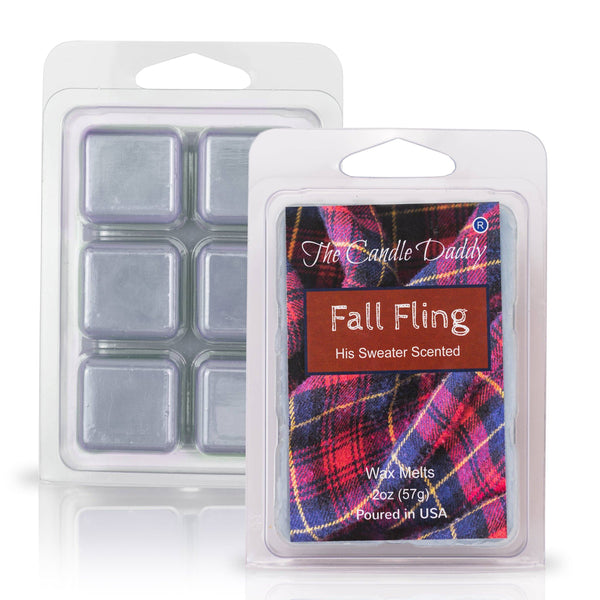 Fall Fling - "His" Sweater Scented Wax Melt - 1 Pack - 2 Ounces - 6 Cubes - The Candle Daddy