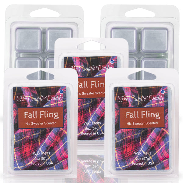 5 Pack - Fall Fling - "His" Sweater Scented Wax Melt - 2 Ounces x 5 Packs = 10 Ounces - The Candle Daddy