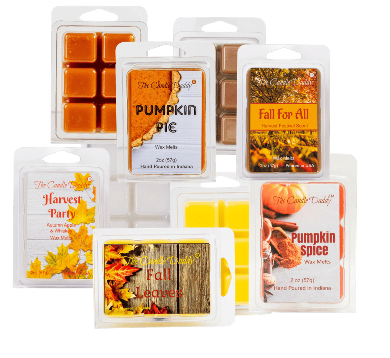 Harvest Haul 5 Pack - 5 Amazing Autumn Fall Wax Melts - 30 Total Cubes - 10 Total Ounces - The Candle Daddy
