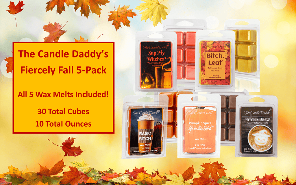 Fiercely Fall 5 Pack -  5 Amazing Autumn Wax Melts - 30 Total Cubes - 10 Total Ounces - The Candle Daddy