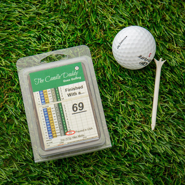 The Candle Daddy Goes Golfing - Finished With A....69 - Golf Course Dirt Scented Melt- Maximum Scent Wax Cubes/Melts- 1 Pack -2 Ounces- 6 Cubes - The Candle Daddy