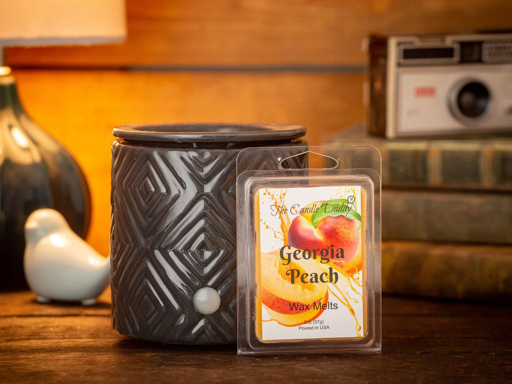 Georgia Peach - Southern Peach Fruit Scented Melt- Maximum Scent Wax Cubes/Melts- 1 Pack -2 Ounces- 6 Cubes - The Candle Daddy