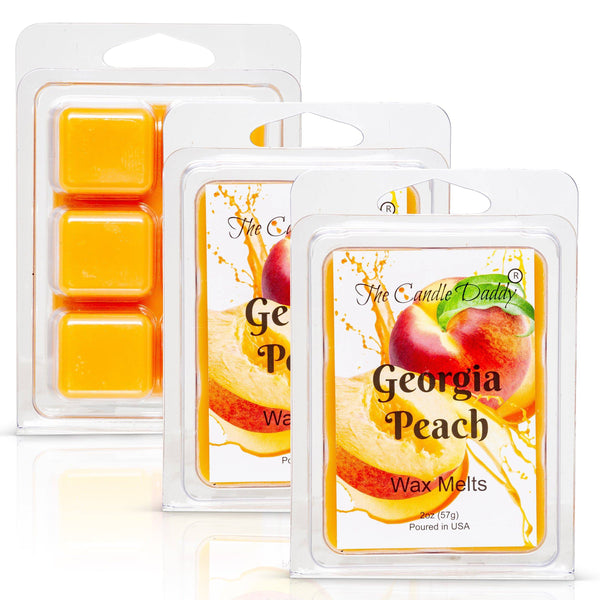 Georgia Peach - Southern Peach Fruit Scented Melt- Maximum Scent Wax Cubes/Melts- 1 Pack -2 Ounces- 6 Cubes - The Candle Daddy