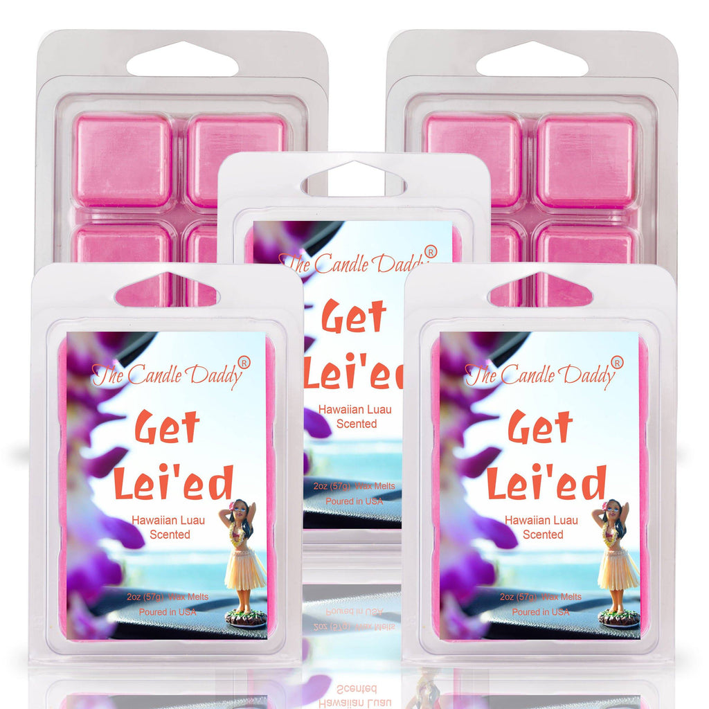 5 Pack - Get Lei'ed - Hawaiian Luau Scented Wax Melt - 2 Ounces x 5 Packs = 10 Ounces - The Candle Daddy