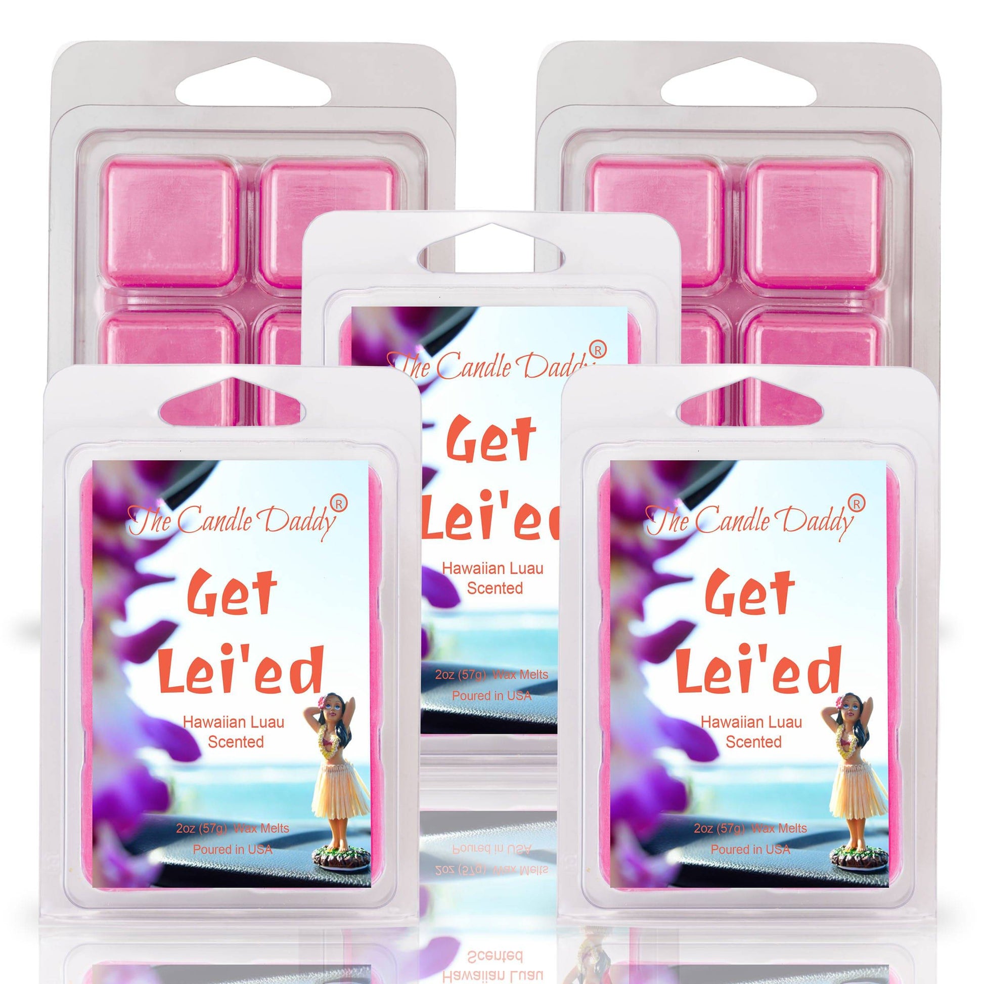5 Pack - Get Lei'ed - Hawaiian Luau Scented Wax Melt - 2 Ounces x 5 Packs = 10 Ounces - The Candle Daddy