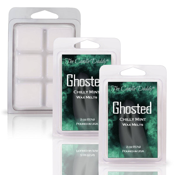 Ghosted - Chilly Mint Scented Halloween Wax Melt - 1 Pack - 2 Ounces - 6 Cubes - The Candle Daddy